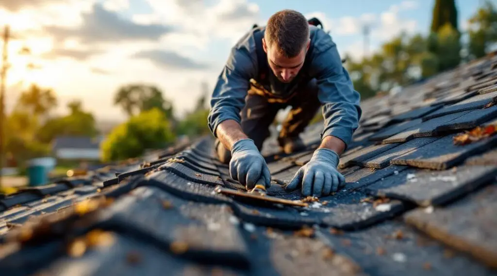 Professional roofing crew installing durable architectural asphalt shingles on a commercial facility in South Jordan.