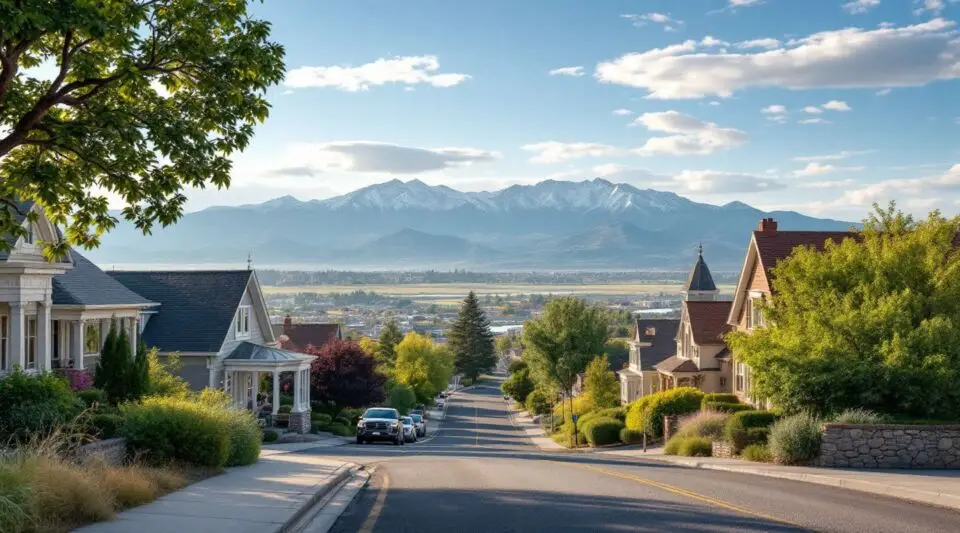 A residential roof in South Jordan, Utah, showing clean asphalt shingles with the Oquirrh Mountains in the background.